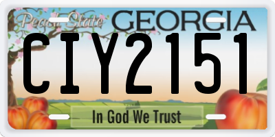 GA license plate CIY2151