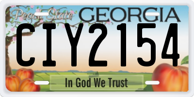 GA license plate CIY2154