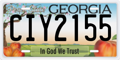 GA license plate CIY2155