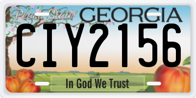 GA license plate CIY2156