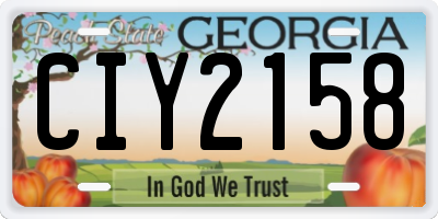 GA license plate CIY2158