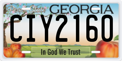 GA license plate CIY2160