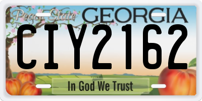 GA license plate CIY2162
