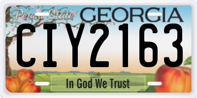 GA license plate CIY2163