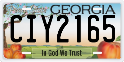 GA license plate CIY2165