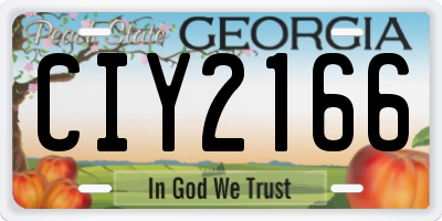 GA license plate CIY2166