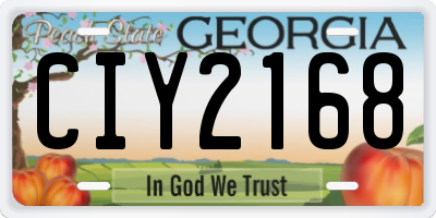 GA license plate CIY2168
