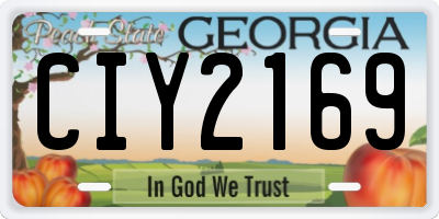 GA license plate CIY2169