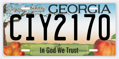 GA license plate CIY2170