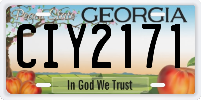 GA license plate CIY2171