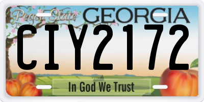 GA license plate CIY2172