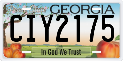 GA license plate CIY2175