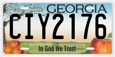 GA license plate CIY2176