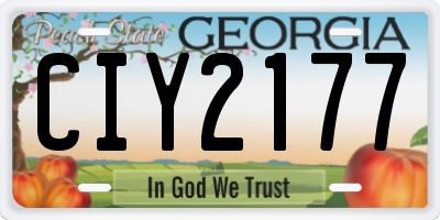 GA license plate CIY2177