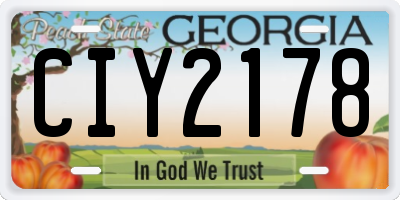 GA license plate CIY2178