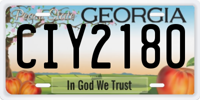 GA license plate CIY2180