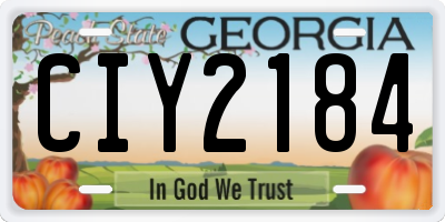 GA license plate CIY2184