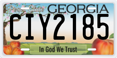 GA license plate CIY2185