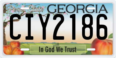 GA license plate CIY2186