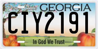 GA license plate CIY2191