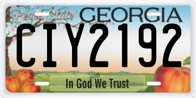 GA license plate CIY2192