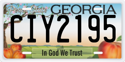 GA license plate CIY2195