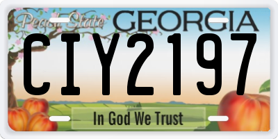 GA license plate CIY2197