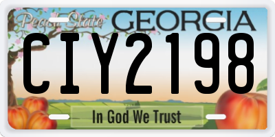 GA license plate CIY2198