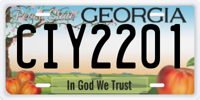GA license plate CIY2201