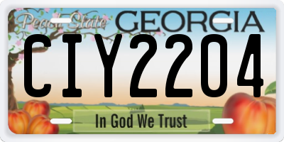 GA license plate CIY2204