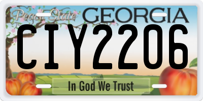 GA license plate CIY2206