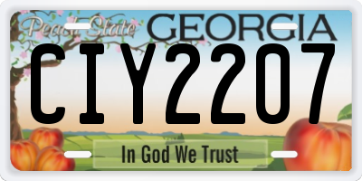 GA license plate CIY2207