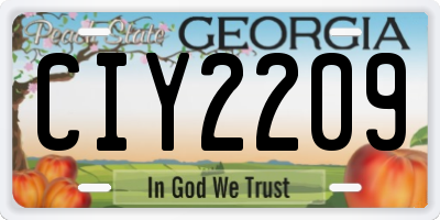 GA license plate CIY2209