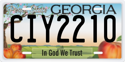 GA license plate CIY2210