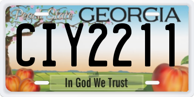 GA license plate CIY2211