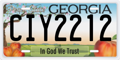 GA license plate CIY2212