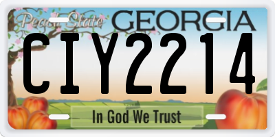 GA license plate CIY2214
