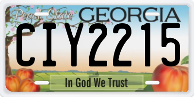 GA license plate CIY2215
