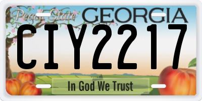 GA license plate CIY2217