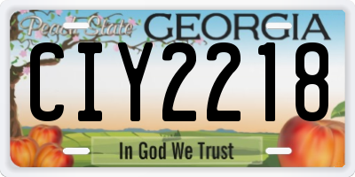 GA license plate CIY2218