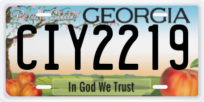 GA license plate CIY2219