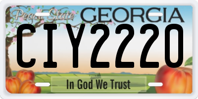 GA license plate CIY2220