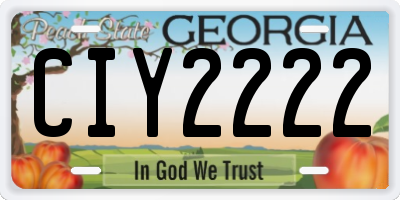 GA license plate CIY2222