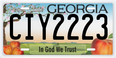 GA license plate CIY2223