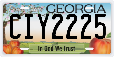 GA license plate CIY2225