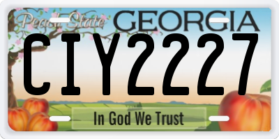 GA license plate CIY2227