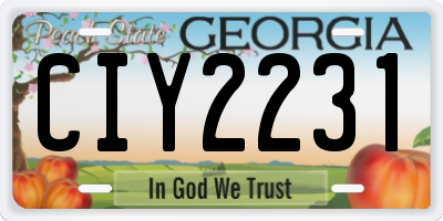 GA license plate CIY2231