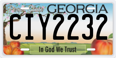 GA license plate CIY2232