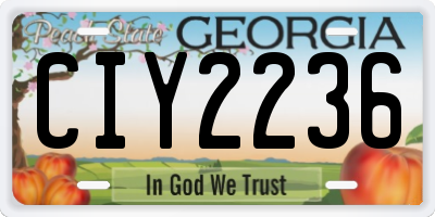 GA license plate CIY2236