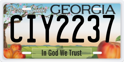 GA license plate CIY2237